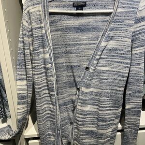 Lucky Brand Men's Blue and White Cardigan